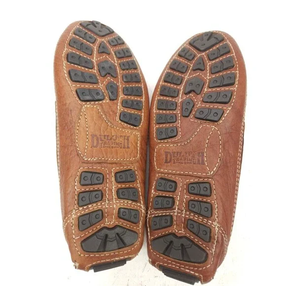 Duluth Trading Co Brown Pebble Leather Driving Loafer Men's 8 W 43183